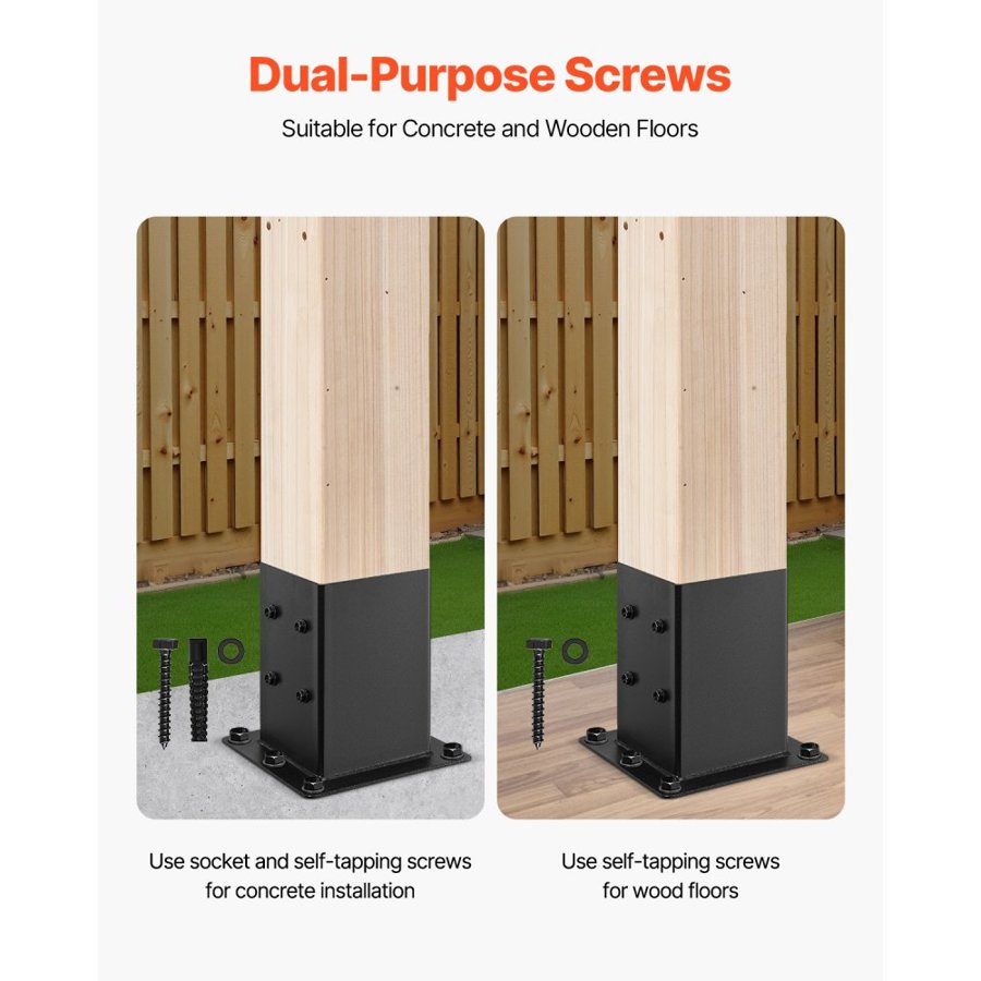 VEVOR Deck Post Brackets — 6x6 Heavy Duty Steel Post Base