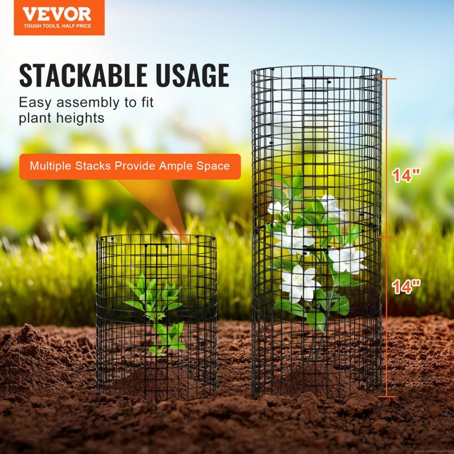 VEVOR Chicken Wire Plant Cages – 12.6''×14'', Metal Guard