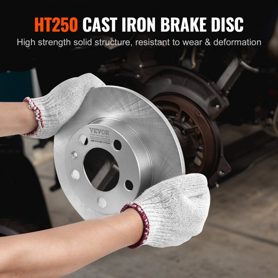 VEVOR Rear Brake Kit Compatible with AUDI A3(8L), SEAT IBIZA, SKODA OCTAVIA, ROOMSTER, VW GOLF Ⅳ, Brake Rotors Ceramic Brake Pads Replacement Kit, 232mm Rear Rotors