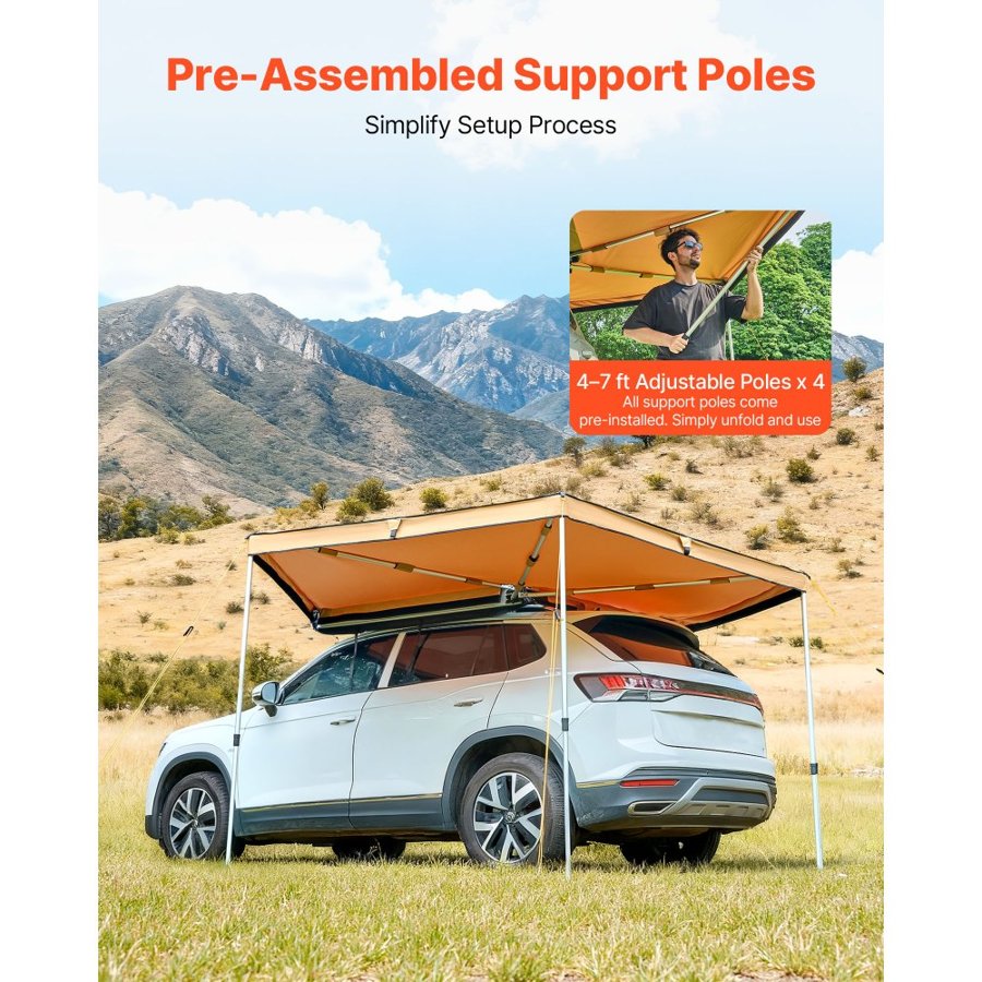 VEVOR 270 Degree Awning – 52 Sq Ft, UV50+, 3-5 Min Setup