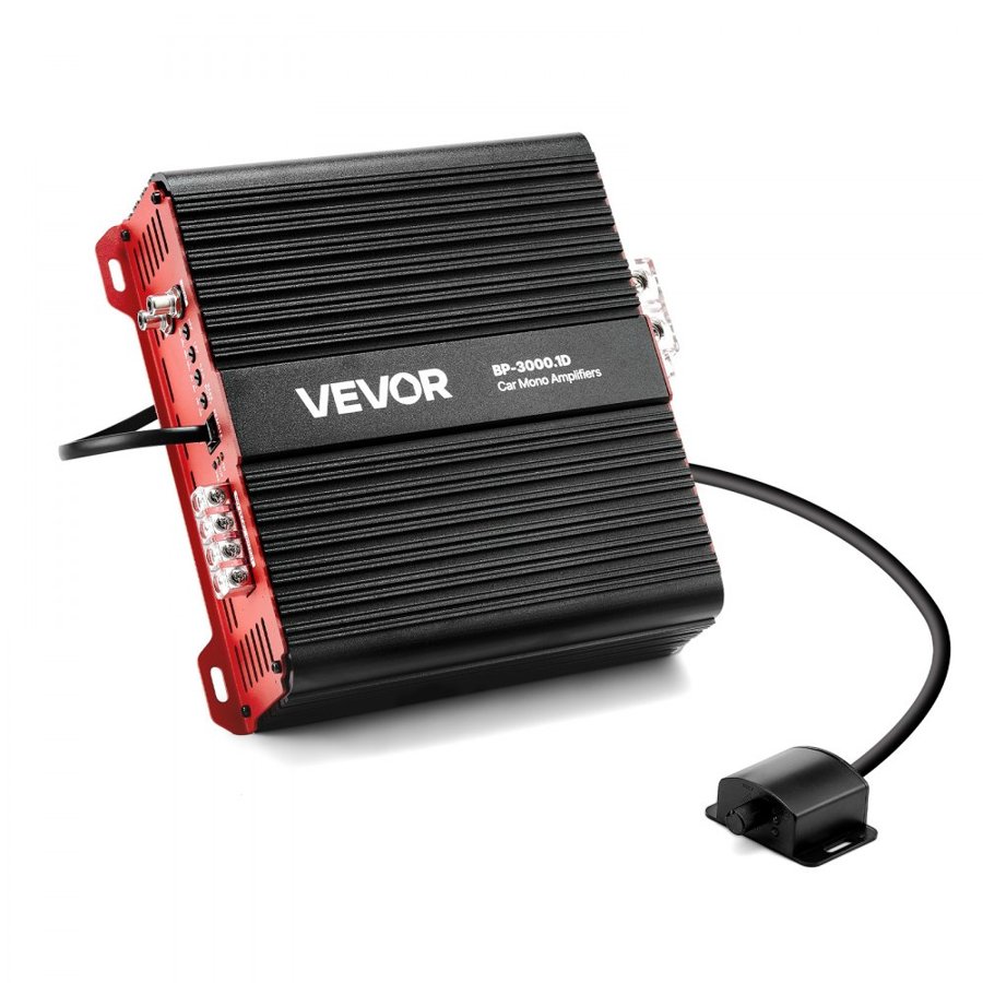 VEVOR Monoblock Car Amplifier –  3000W, 1/2/4 Ohm, 16.4 FT