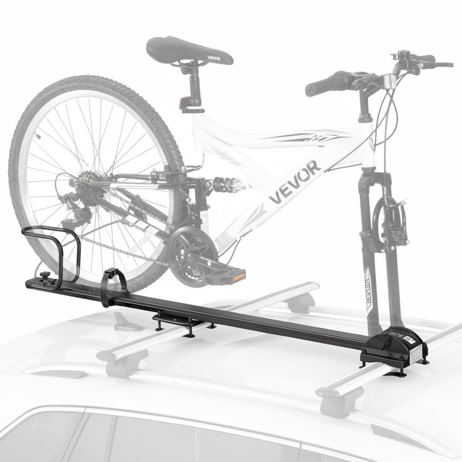 VEVOR Roof Bike Rack 16 kg 1 Bike Carrier Upright Rooftop Bicycle Rack, for Car SUV, Aluminum Alloy & Q235 Steel, Roof Mount Carrier for Secure Bicycle Storage and Transport on Vehicles, Black