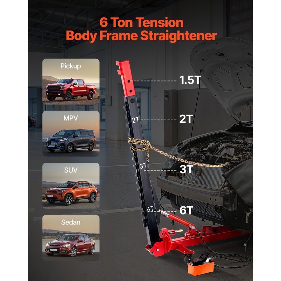 VEVOR Automotive Frame Puller — 6T Power Adjustable Post