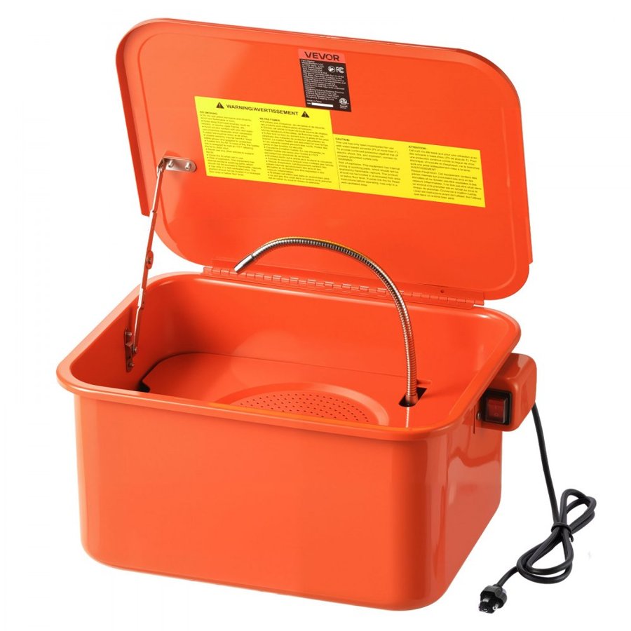VEVOR Parts Washer, 19L Cleaning Tank, 13L Solvent Capacity, 1.5L per Minute Max Pump Output, Portable Steel Automotive Parts Cleaner with Electric Pump for Wheel Bearings, Gears, and Carburetors