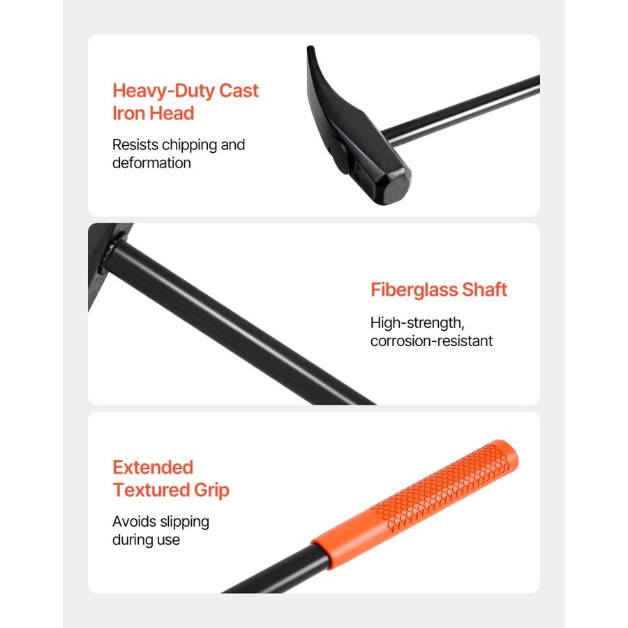 VEVOR Tire Bead Breaker Wedge, 810 mm Handle, Duck-Billed Tire Hammer, Heavy Duty Bead Breaker Tool & Duckbill Iron with Cast Iron Head for Motorcycles, Cars, Buses, Trucks, ATVs, UTVs, and Tractors