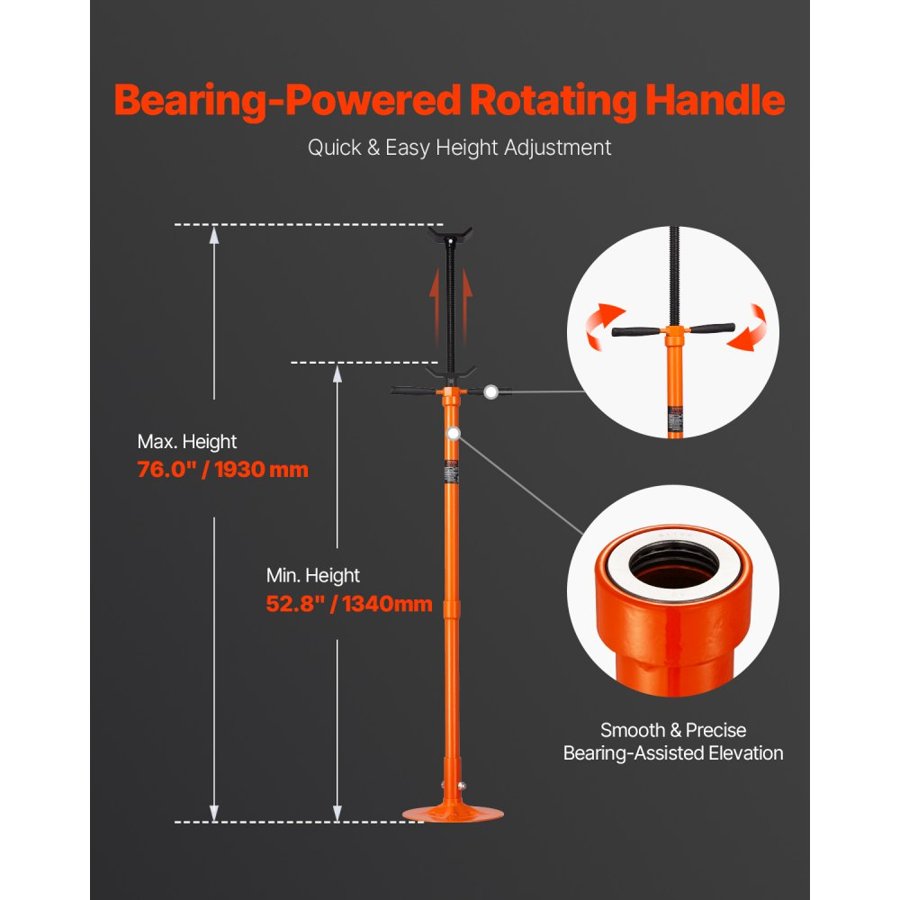 VEVOR Under Hoist Support Stand – 1653.5 Lbs, 52.8-76 Inch