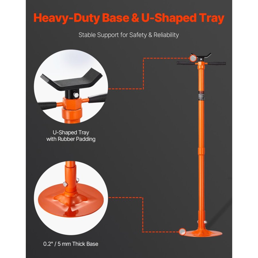 VEVOR Under Hoist Support Stand – 1653.5 Lbs, 52.8-76 Inch