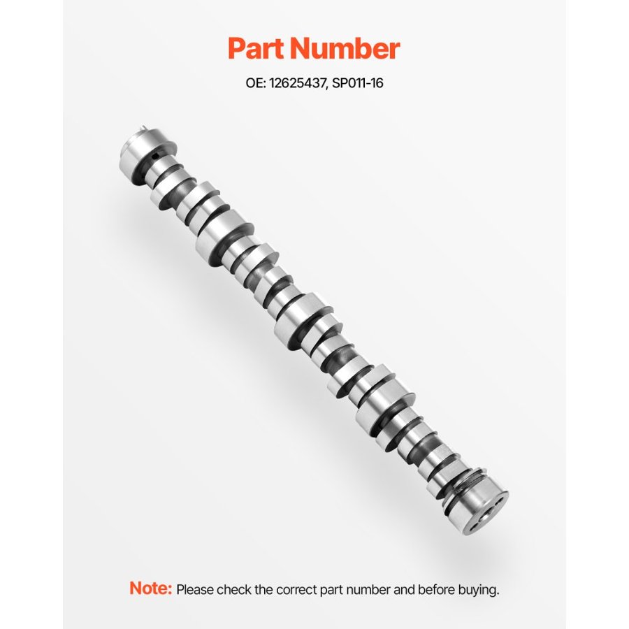 VEVOR Engine Camshaft, 12625437 SP011-16 Cam Replacement, Compatible with Norris trucks from 1999-2013 GM Gen3/4, LS Truck Engine 4.8L, 5.3L, 6.0L, and 6.2L