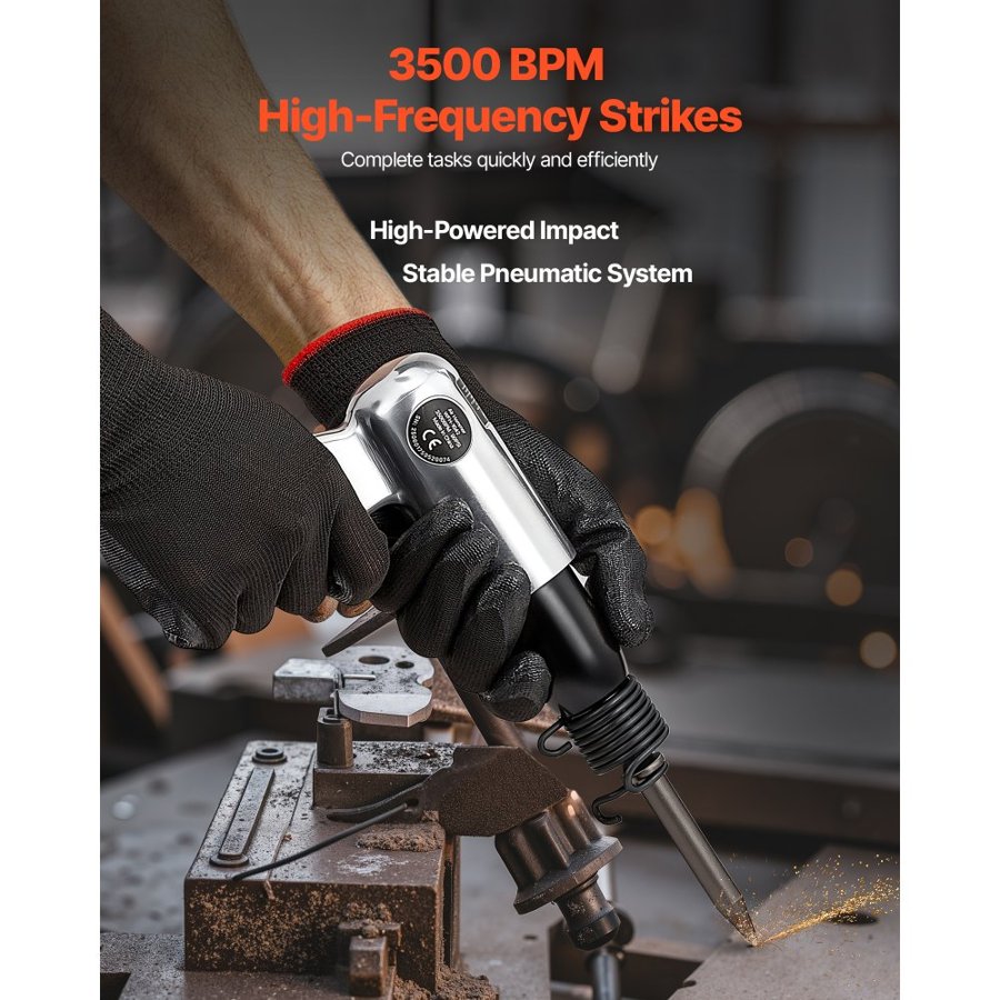 VEVOR Pneumatic Air Hammer – 3500 BPM, 4-Chisel Set