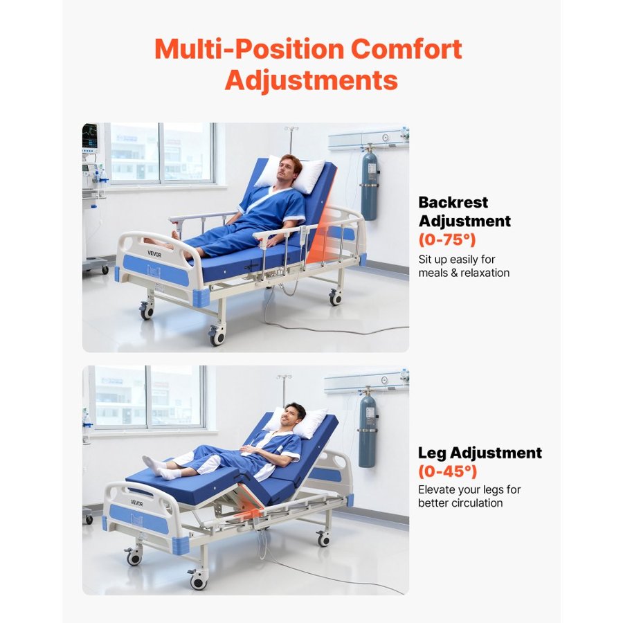 VEVOR Full Electric Hospital Bed – 2-Function, 250kg, 30D