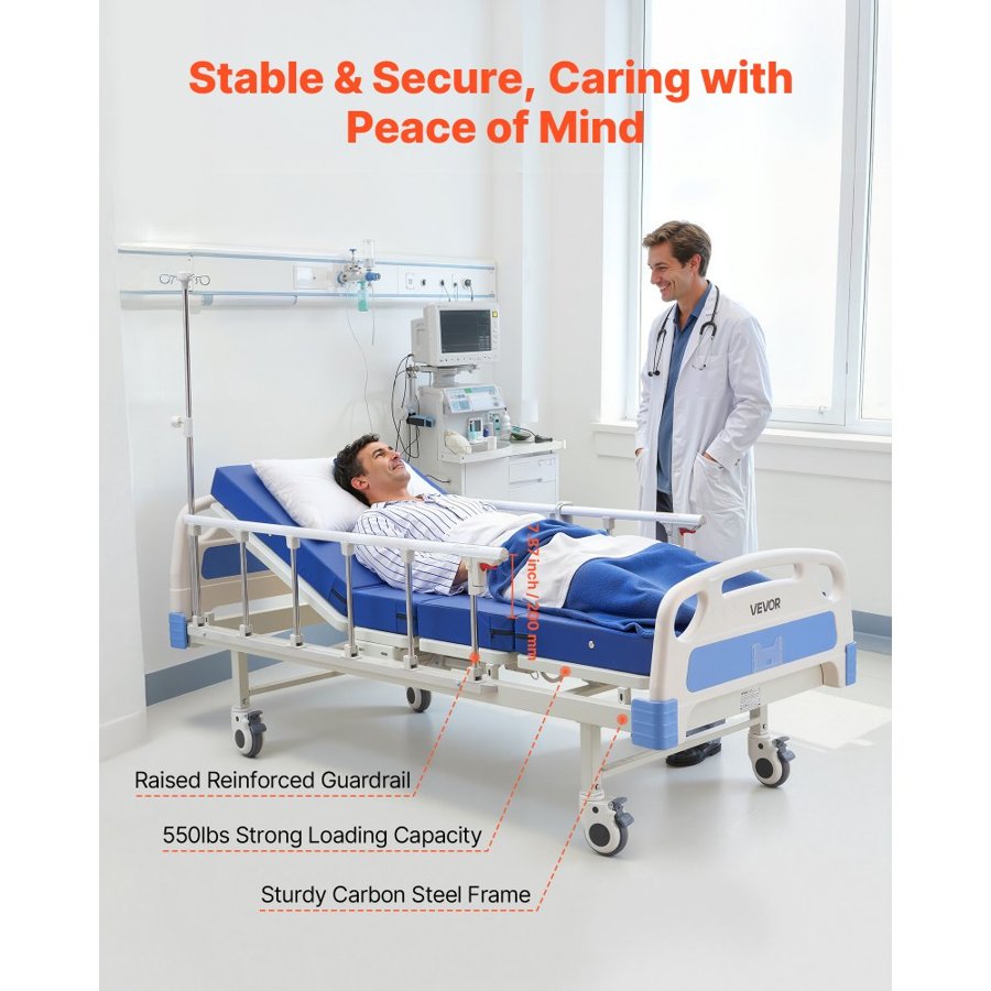 VEVOR Full Electric Hospital Bed – 2-Function, 250kg, 30D