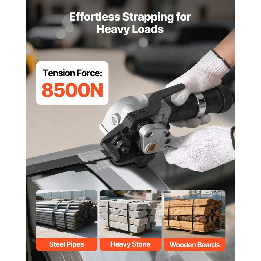 VEVOR Pneumatic Steel Strapping Tool – 8500 N, 1.26" Belt