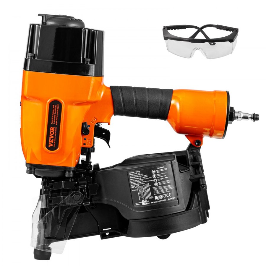 VEVOR MCN90 Coil Framing Nailer 44.45 mm to 88.9 mm 15 Degree Pneumatic Nail Gun