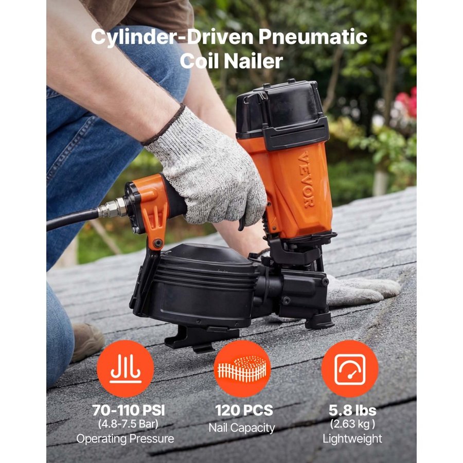 VEVOR 15 Degree Roofing Nailer CN45N – 120 Nail Mag​
