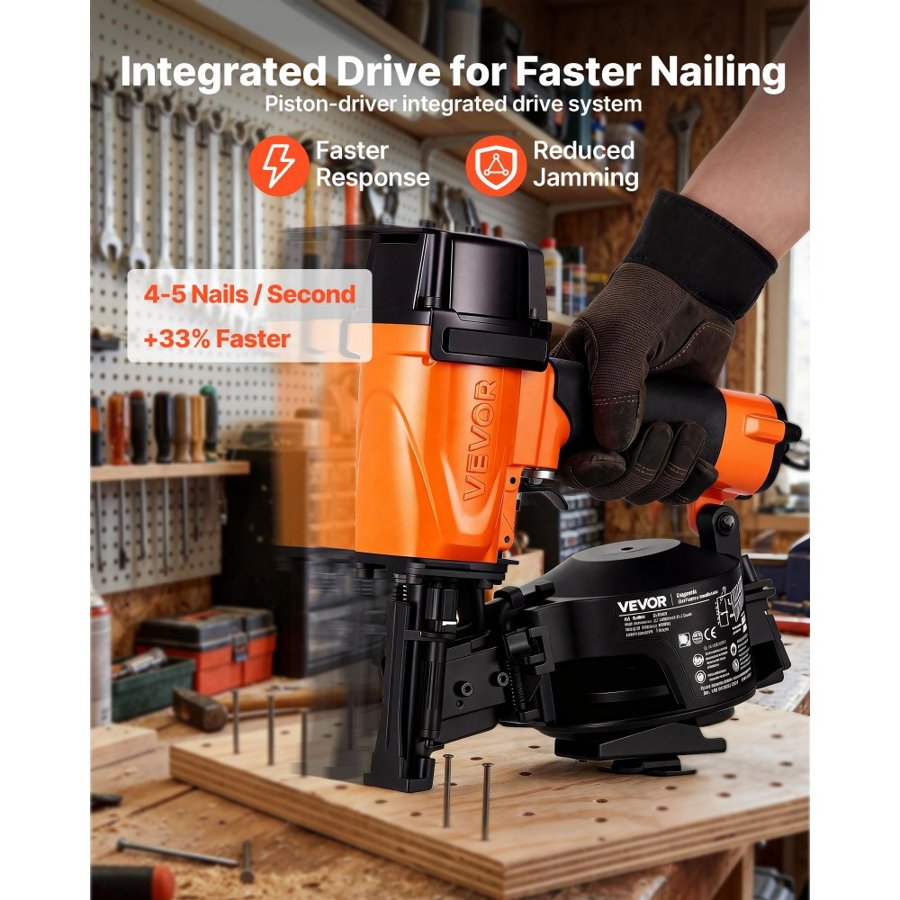 VEVOR 15 Degree Roofing Nailer CN45N – 120 Nail Mag​