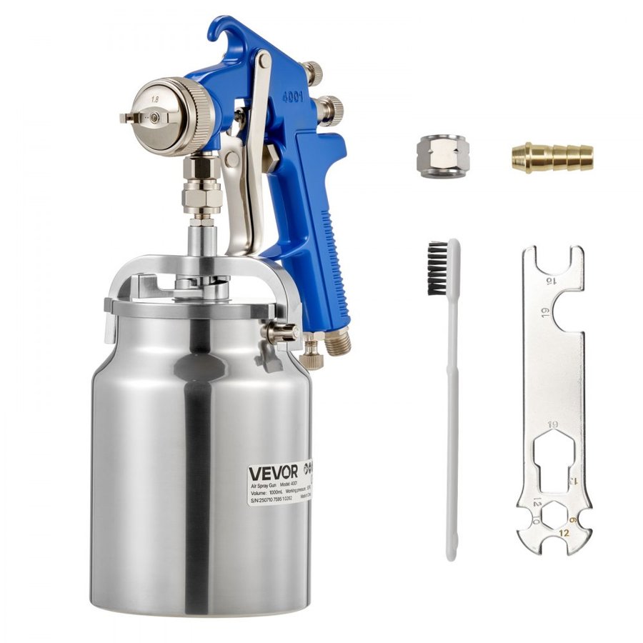 VEVOR Syphon Feed Spray Gun – 1000cc, 1.8 mm Nozzle, 1000ml