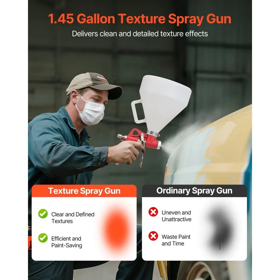 VEVOR Drywall Texture Hopper – 1.45 Gal, 3 Nozzles