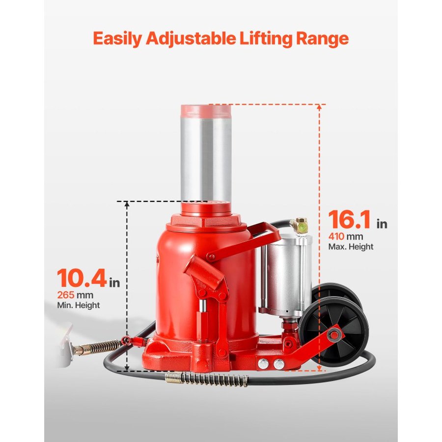 VEVOR 50 Ton Air Hydraulic Bottle Jack – 265-410mm