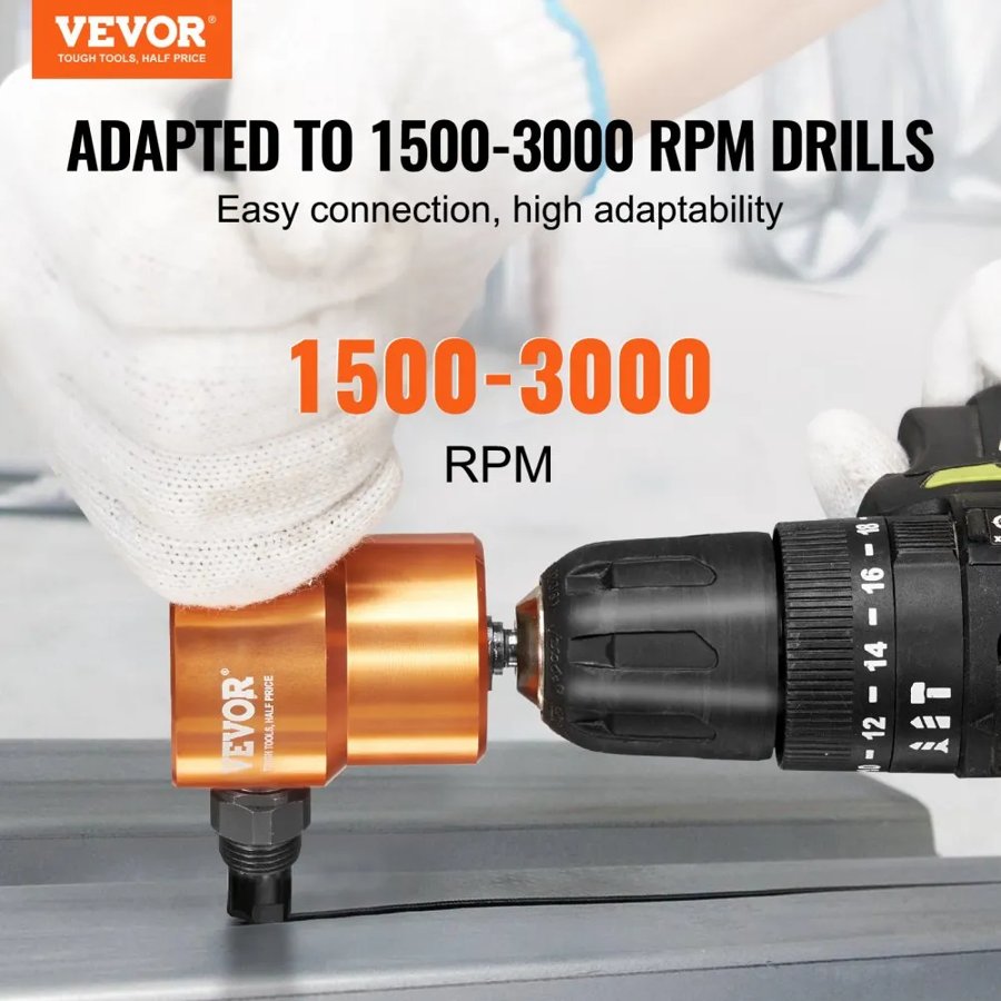 VEVOR Double Head Sheet Nibbler Metal Cutter Power Drill Attachment Cutting Tool