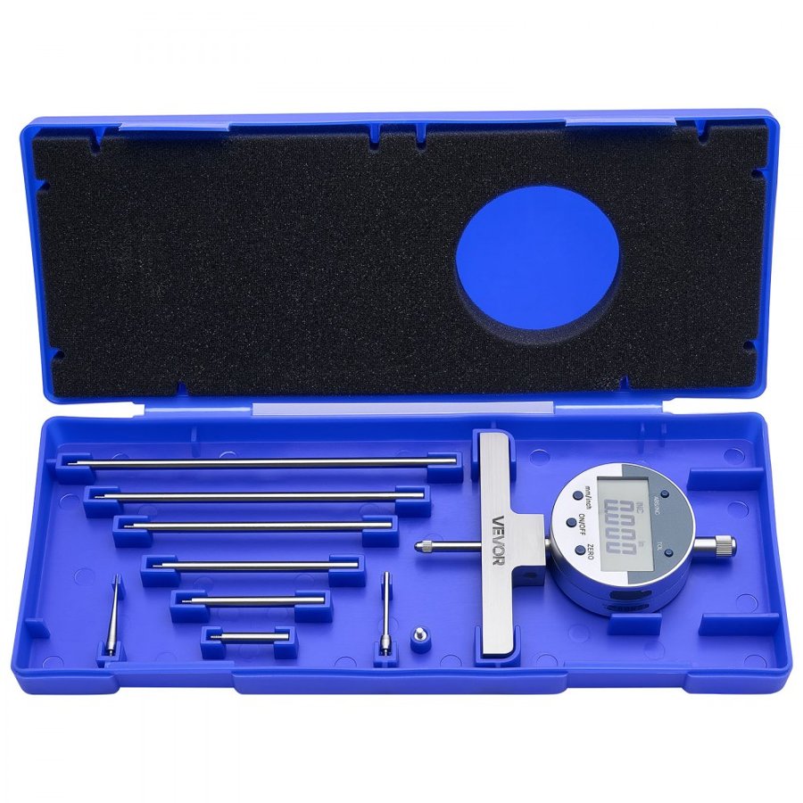 VEVOR Digital Depth Micrometer – 0–22 in, 0.0005" Resolution