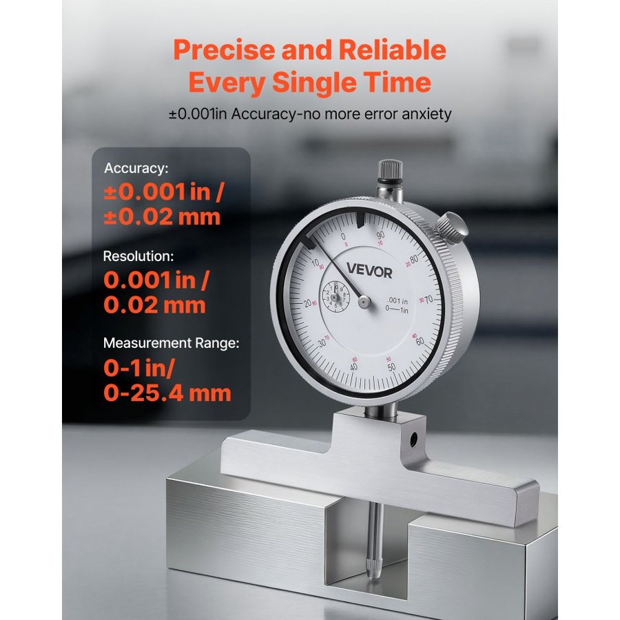 VEVOR Digital Depth Gauge Micrometer – 0–22", 0.001"Accuracy