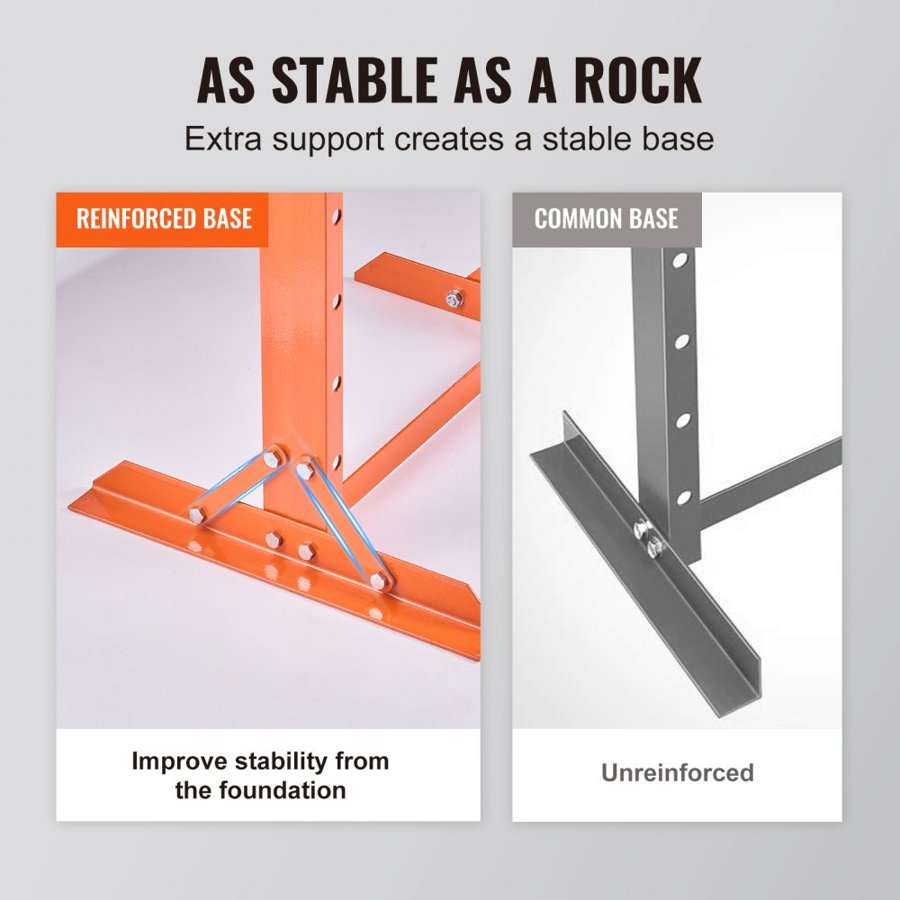 VEVOR Hydraulic, 12 Ton H-Frame Floor, Stamping Plates, Adjustable Working Table Height for Bending or Straightening Metal, Garages, or Homes Shop Press, Orange