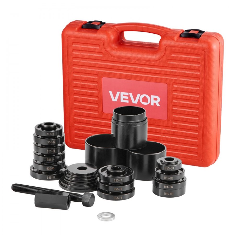 VEVOR Wheel Bearing Press Kit, 23 PCS FWD Bearing Puller Tools, for Front Wheel Drive Bearing Removal and Installation, Wheel Bearing Tool with Sliding Screw, Bushings, Sleeve Plates, Storage Case