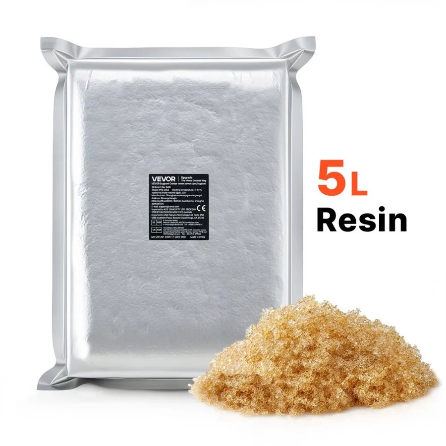VEVOR Deionized Resin Filter Refill for Spotless Car Wash System, 5L Mixed-Bed DI Resin Filter Cartridge Refill - Compatible with Refillable Deionized Water System for Cars RVs Boats