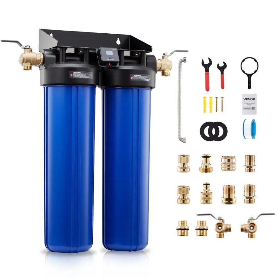 VEVOR Deionized Water System for Car Wash, Spotless Car Wash Water System with 2 x 4L DI Resin, Bypass Valve & TDS Meter, Spot-Free Deionized Water Filter for Cars RVs Motorcycles Windows