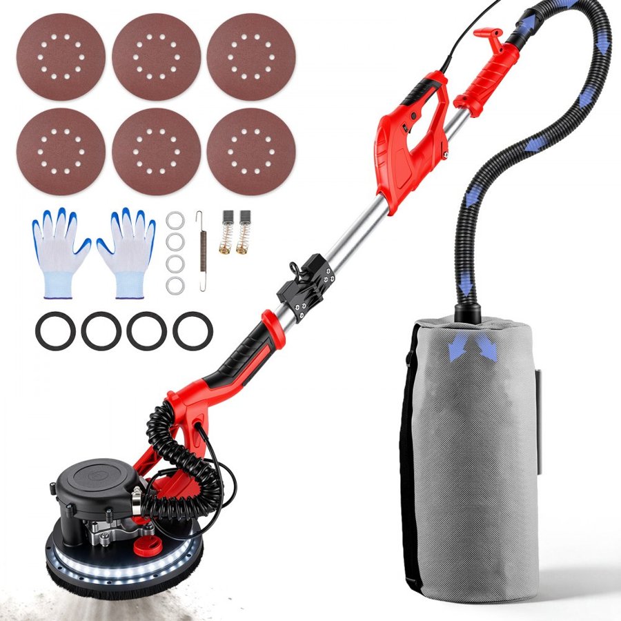 VEVOR Sheetrock Sander With Vacuum - 225mm, 800-1750 RPM