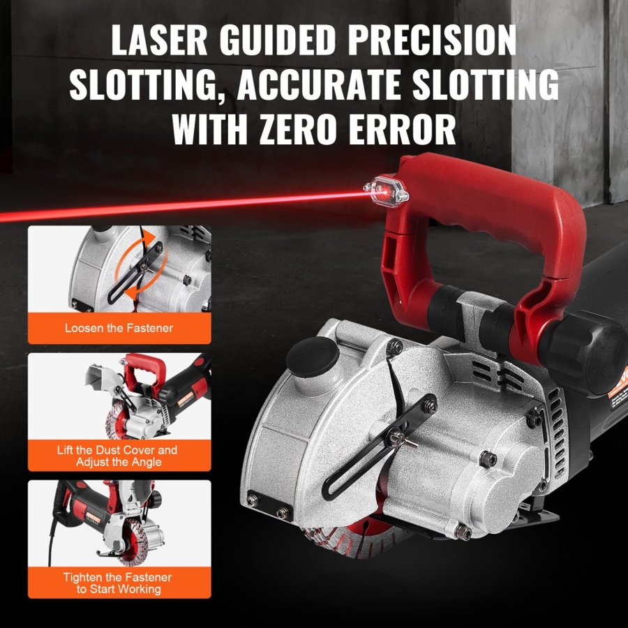 VEVOR Wall Chaser Machine – 2500W, 34mm Depth, 5 Blades