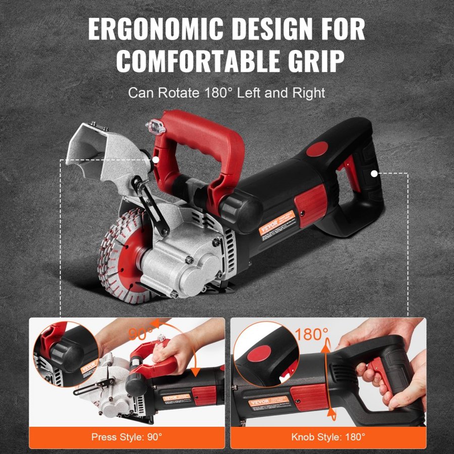 VEVOR Wall Chaser Machine – 2500W, 34mm Depth, 5 Blades