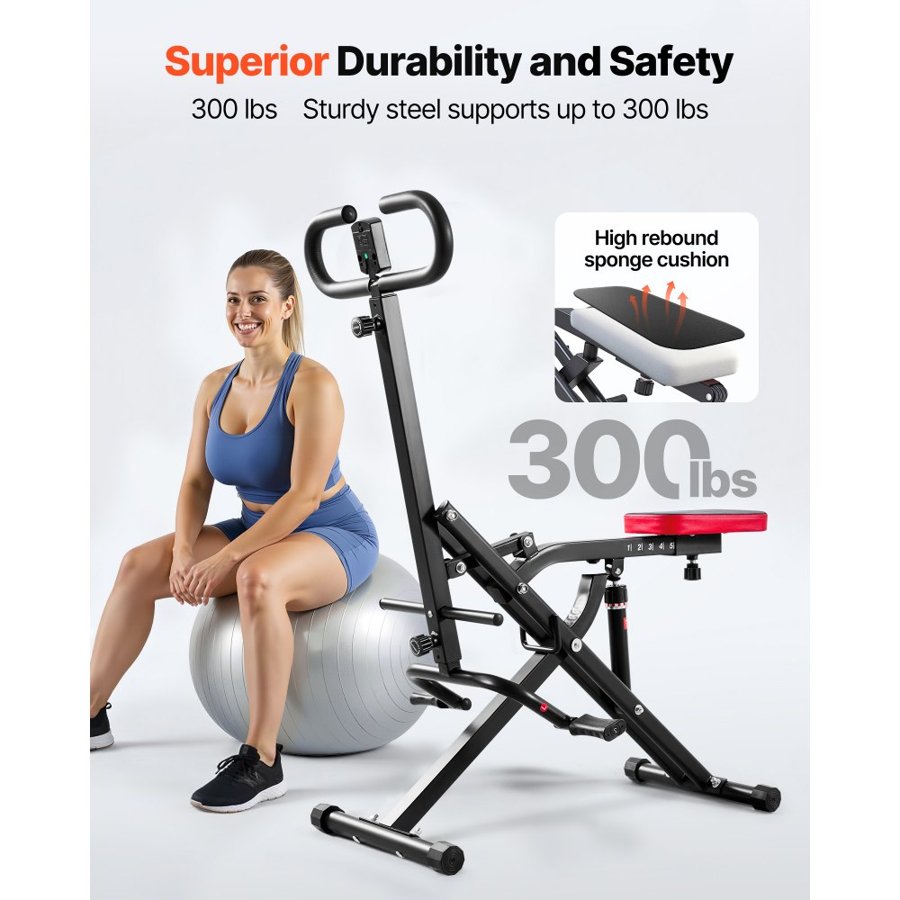 VEVOR Squat Rowing Machine – 12-Gear Resistance, 300 lbs