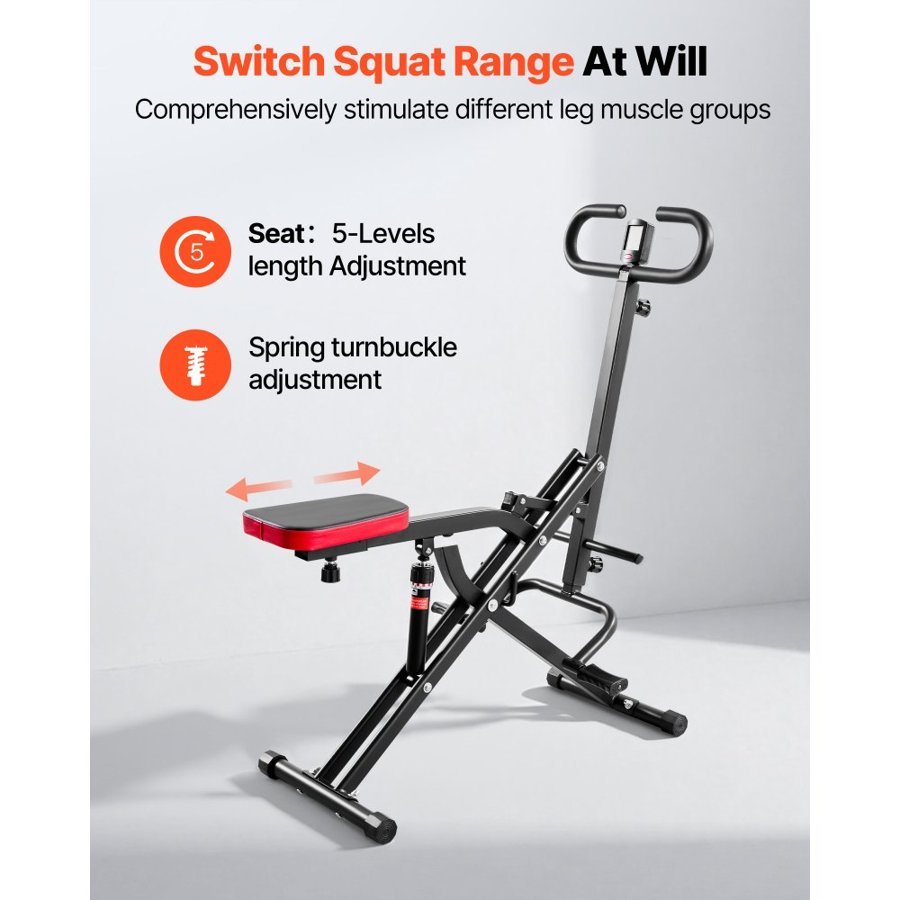 VEVOR Squat Rowing Machine – 12-Gear Resistance, 300 lbs