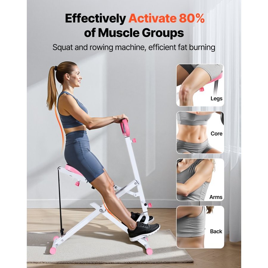 VEVOR Row and Ride Squat Machine – Q235 steel, 300 LBS