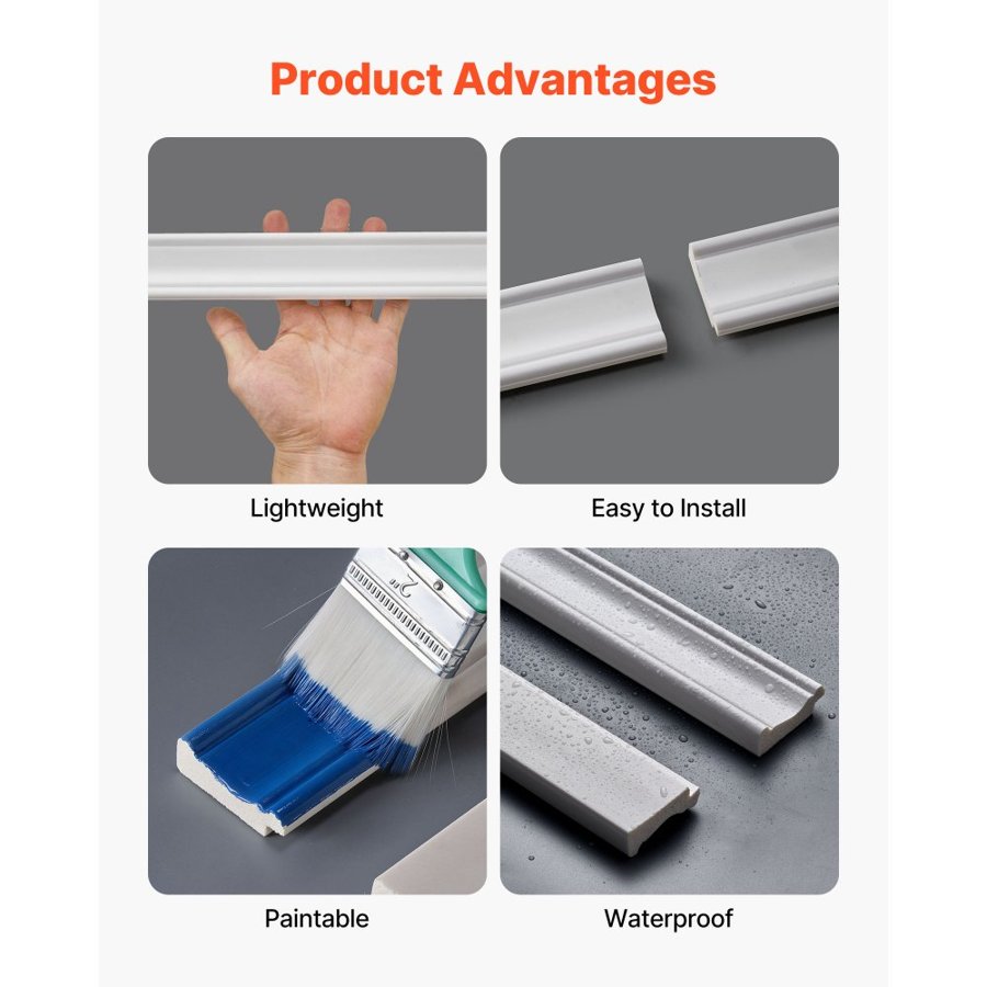 VEVOR Wall Molding Kit – Narrow Wainscoting, 77.5"×38.6"