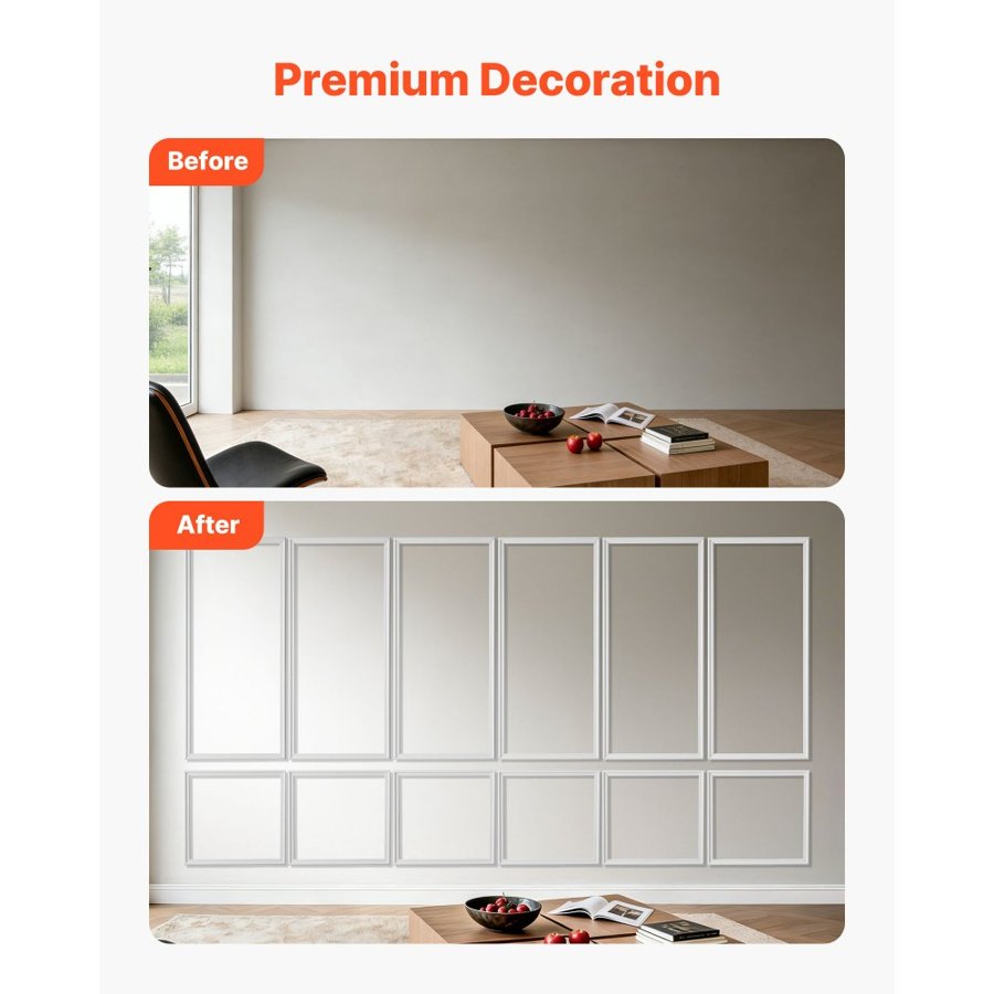 VEVOR Wainscoting Panels Kit – 6 Pack, 24x54 in, Paintable