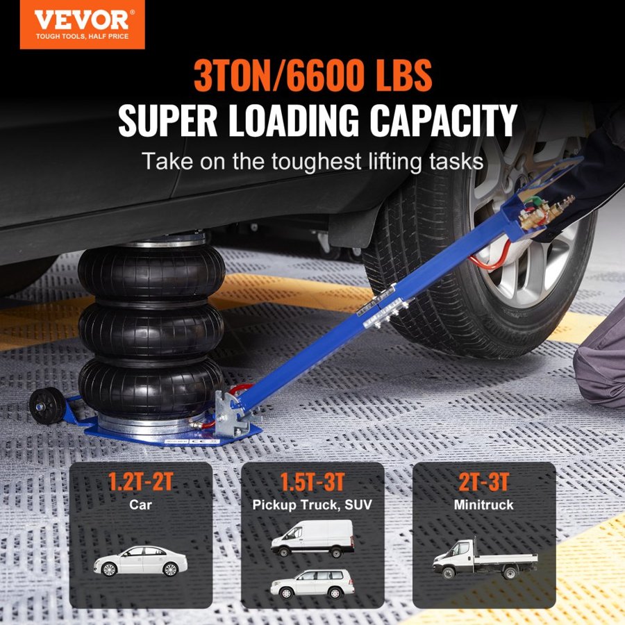 VEVOR Air Bag Car Jack – 3 Ton, 6600 lbs, 5.5–17.7 in Lift
