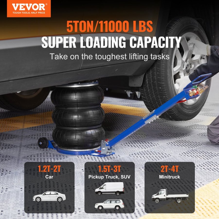 VEVOR Air Bag Jack 5 Ton – 11000 lbs Capacity, 6 Steel Pipes