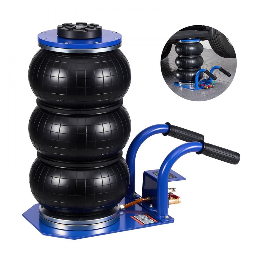 VEVOR 3 Ton Air Jack – Triple Bag, 17.7 inch Lift, Pneumatic
