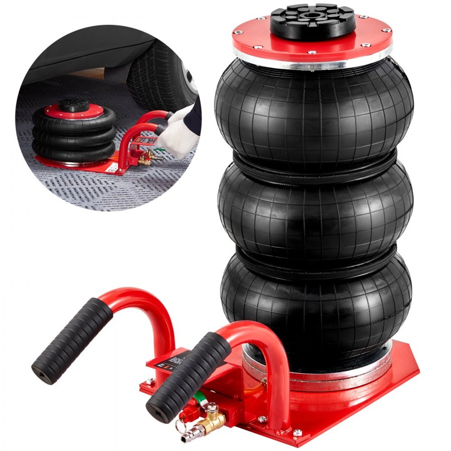 VEVOR Pneumatic Car Jack — 3 Ton Red with Side Handles