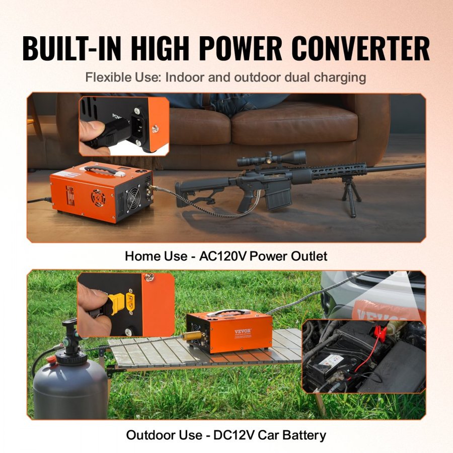 VEVOR PCP Air Gun Compressor – 4500PSI, 0.5L Tank, Auto-Stop