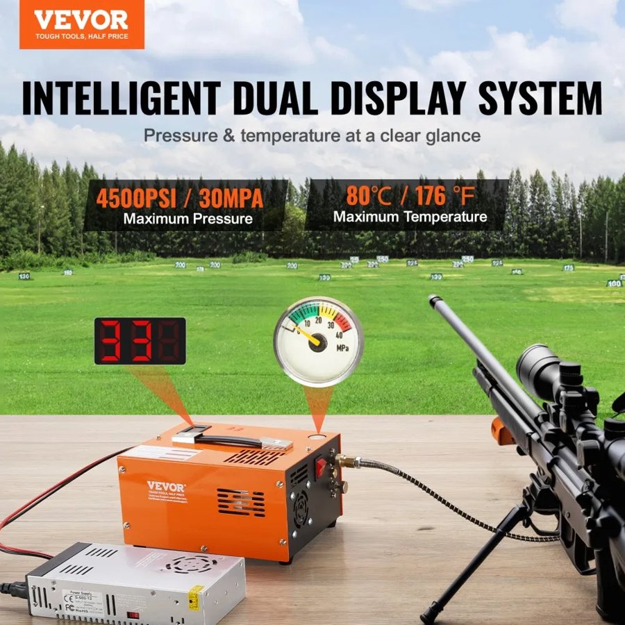 VEVOR Portable PCP Air Rifle Compressor – 4500PSI, DC12V