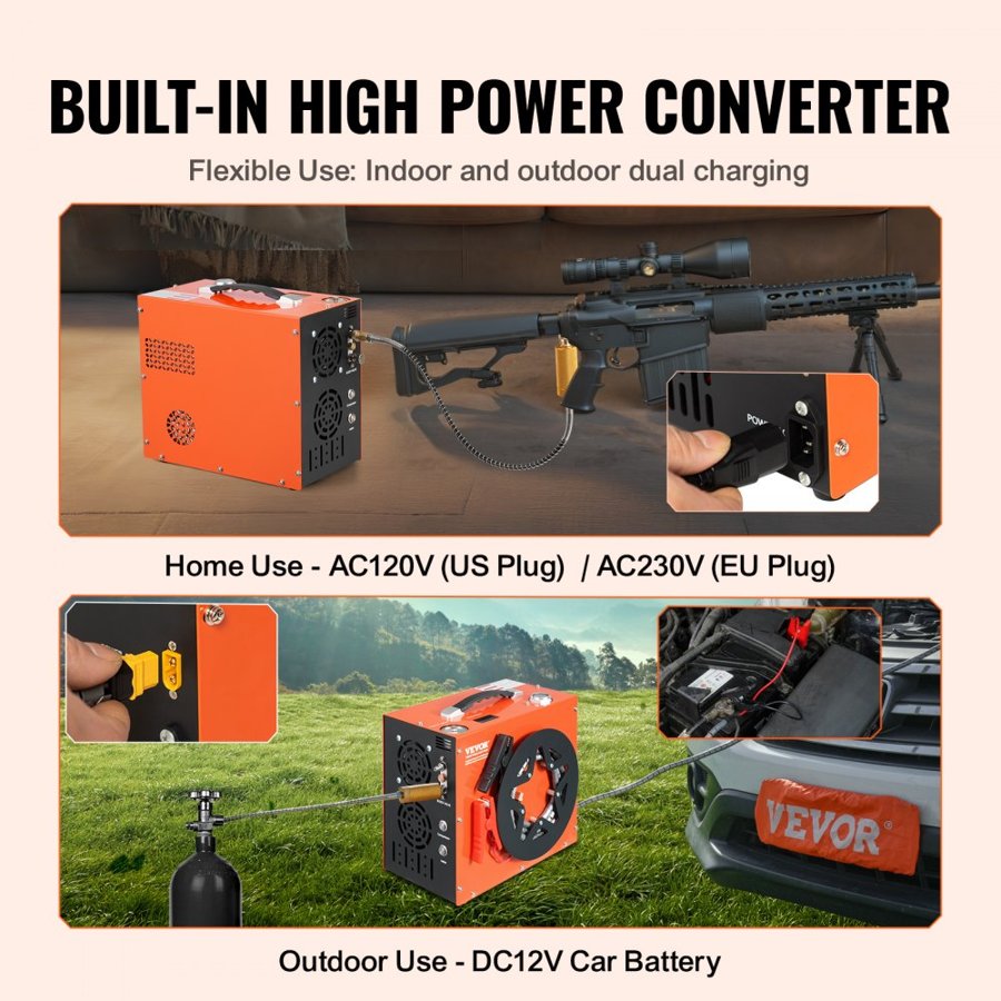 VEVOR Portable PCP Air Compressor – 23.46 lbs, 4500 PSI