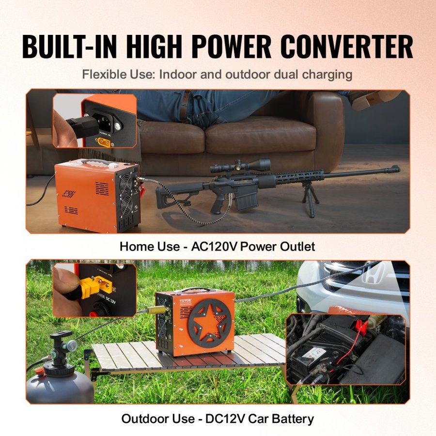 VEVOR 30MPa Air Compressor – 4500PSI PCP Pump, Auto-Stop