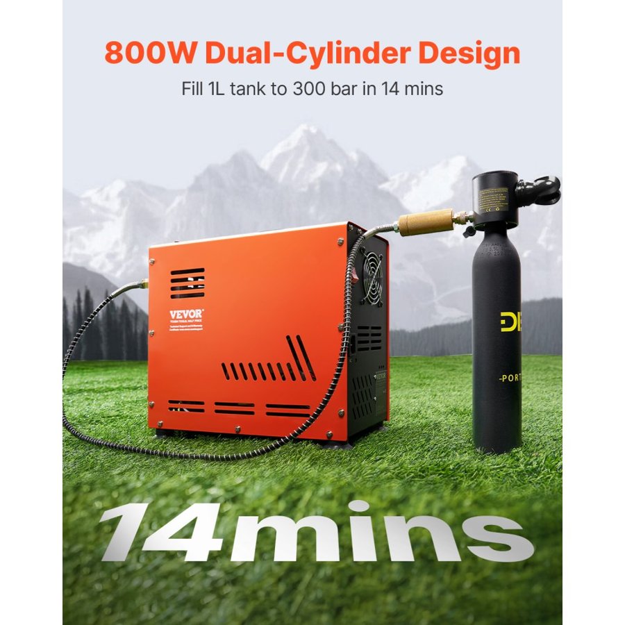VEVOR High Pressure Compressor for PCP Air Rifle – 800W