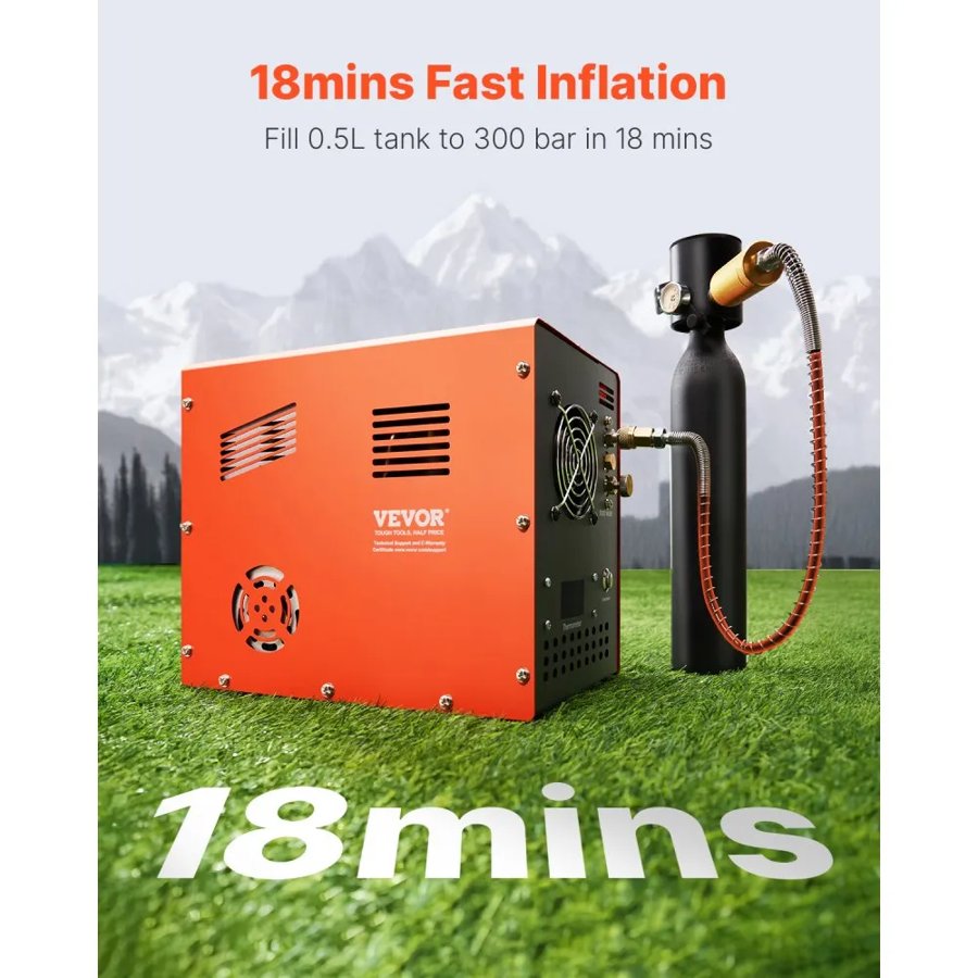 VEVOR Air Compressor for Paintball Tanks – DC 12V & AC 230V