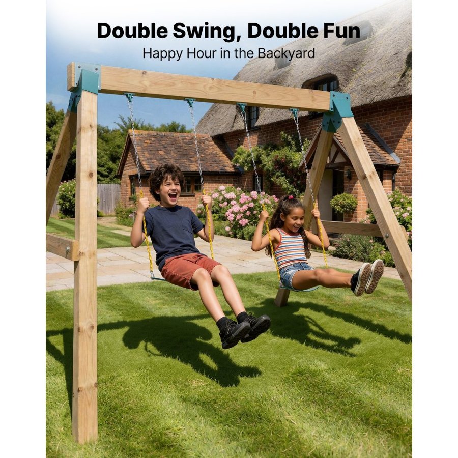 VEVOR A Frame Swing Set Brackets – 2 Seats, 4 Hangers