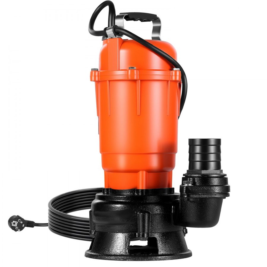 VEVOR 550W Submersible Trash Pump, 18000 L/H, Cast Iron Submersible Sump Sewage Pump with 2 in Discharge, 10M Max Lift, Draining Dirty Clean Water, for Pools, Garden, Pond, Basement, Flooded Areas
