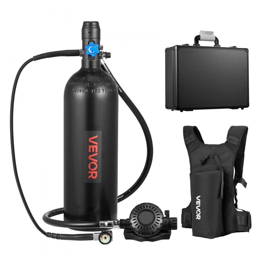 VEVOR 2L Mini Scuba Tank – 10m Depth, Pony Bottle Kit